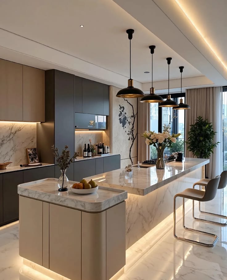 Bàn bếp đá hoàn thiện đẹp bền và dễ vệ sinh