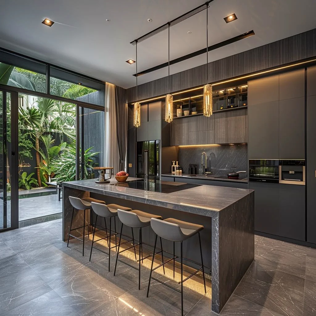 Hạng mục thi công đá granite cầu thang nhà phố