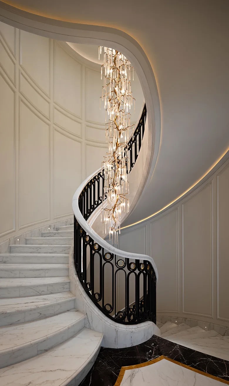 Thi Công Đá Marble Cầu Thang Biệt Thự Cao Cấp