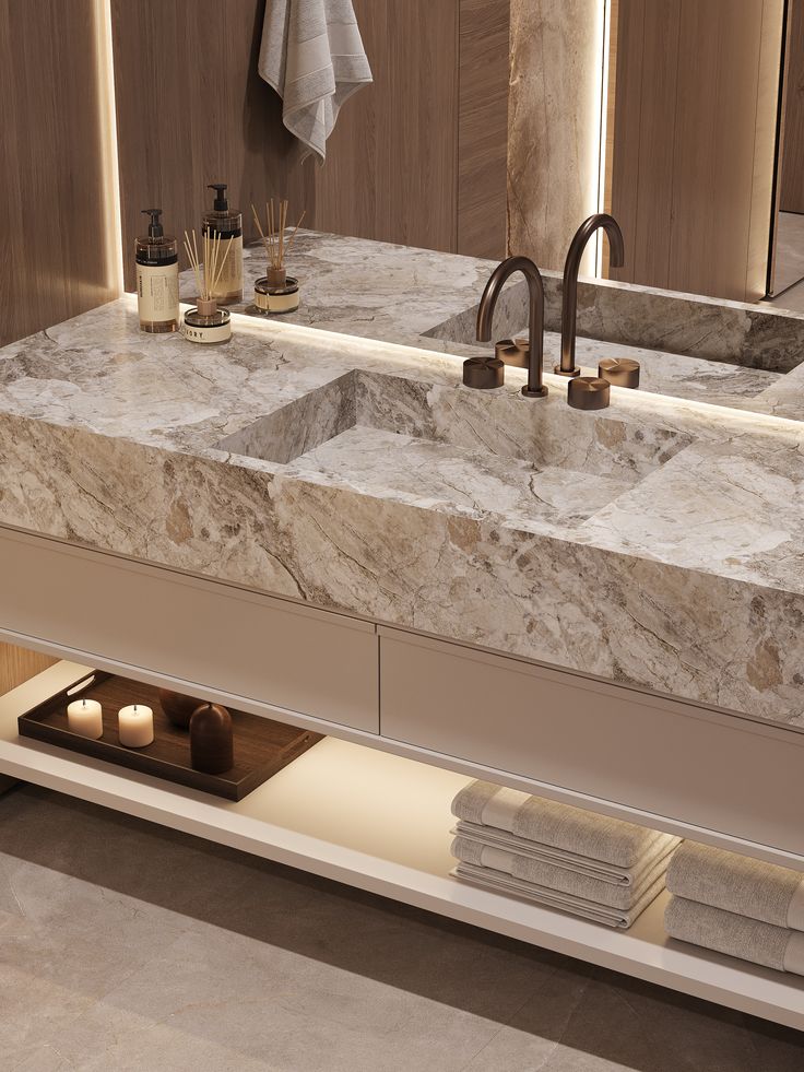 Các hạng mục thi công đá marble lavabo phòng tắm biệt thự