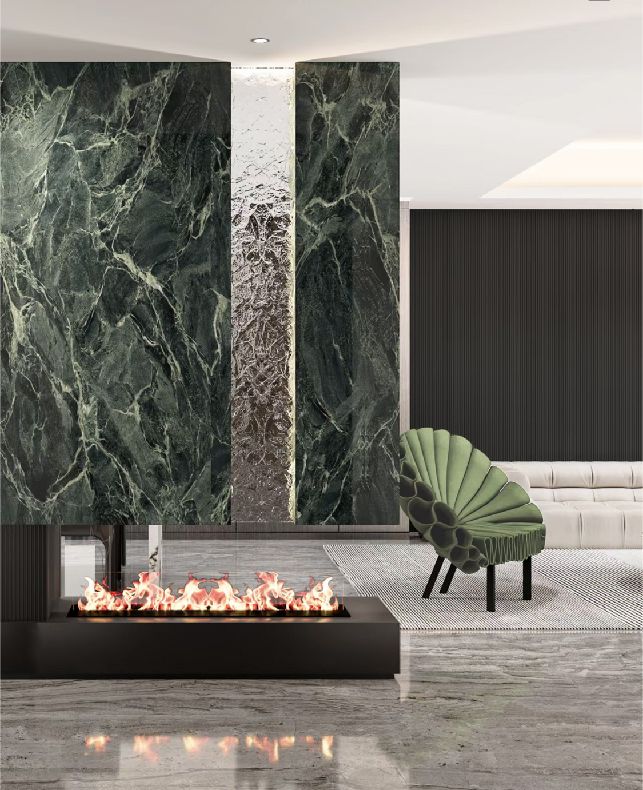 Quy trình thi công đá marble ốp vách phòng khách biệt thự