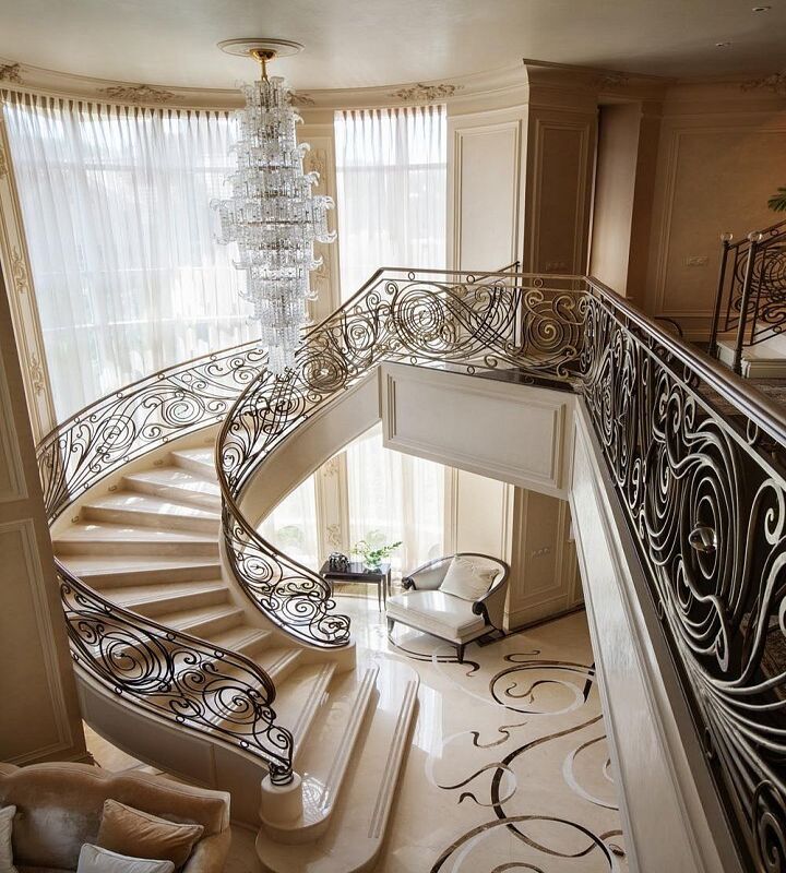 Cầu thang đá marble biệt thự An Khánh Hoài Đức