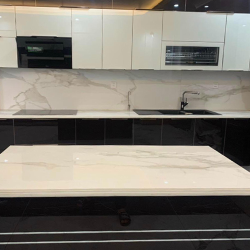 Đá nung kết làm bàn bếp cao cấp do Anphatstone thi công