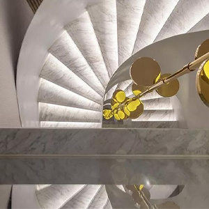 Đá marble ốp cầu thang xoắn cao cấp Anphatstone